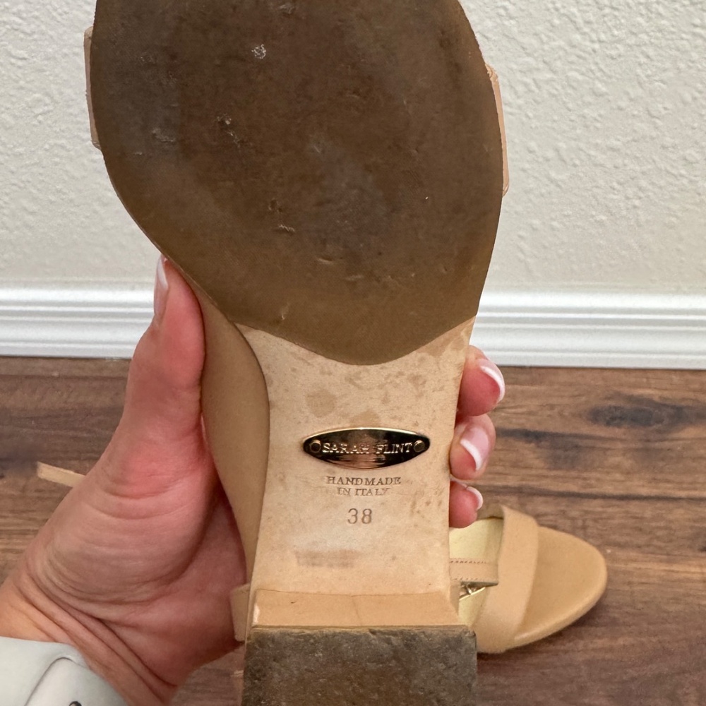 Perfect Block Sandal 30, Sand Calf leather, Size 38 - Picture 4 of 5